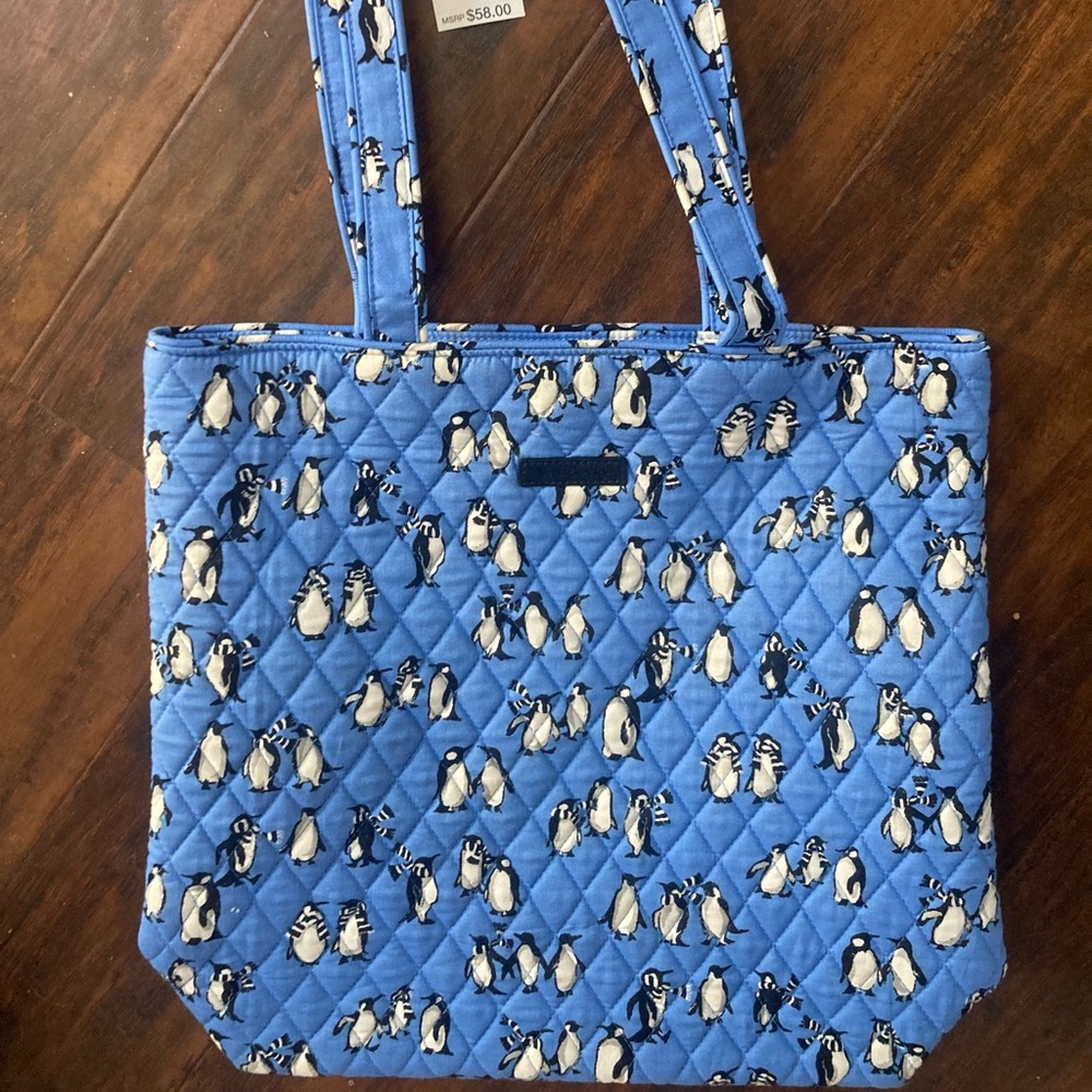 NEW WITH TAGS Vera Bradley Quilted Playful Penguin Tote